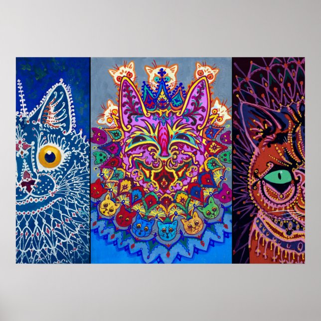 Decorative Cats by Louis Wain Poster (Front)