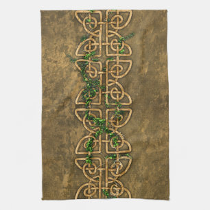 Decorative Celtic Knots With Ivy Tea Towel