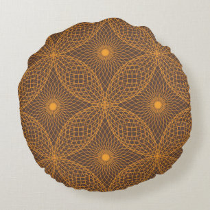 Decorative, chic, abstract mandala style pattern round cushion