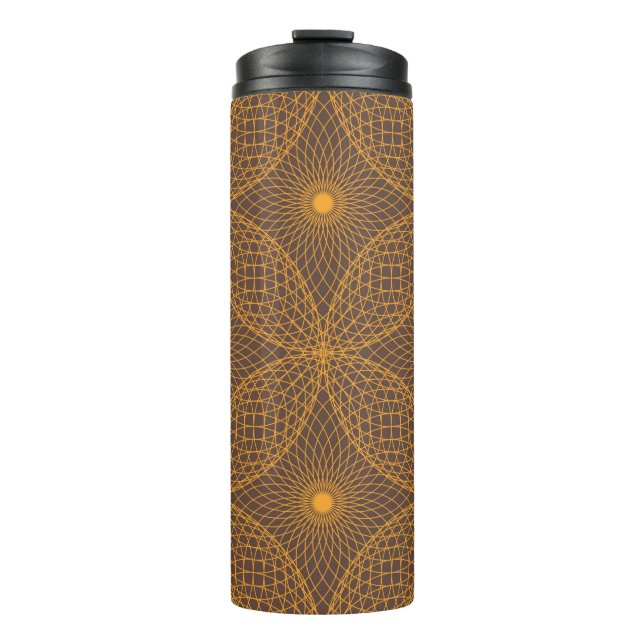 Decorative, chic, abstract mandala style pattern thermal tumbler (Front)