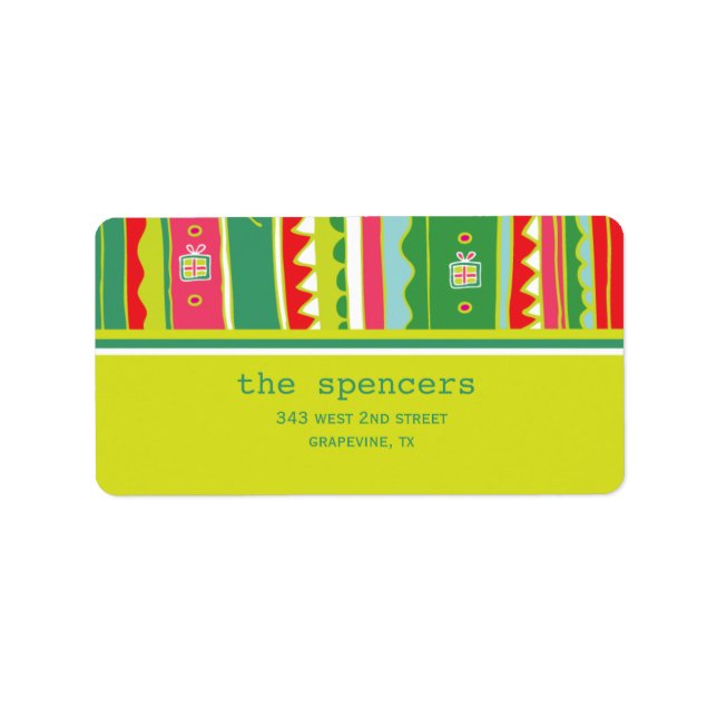 Decorative Christmas address label (Front)