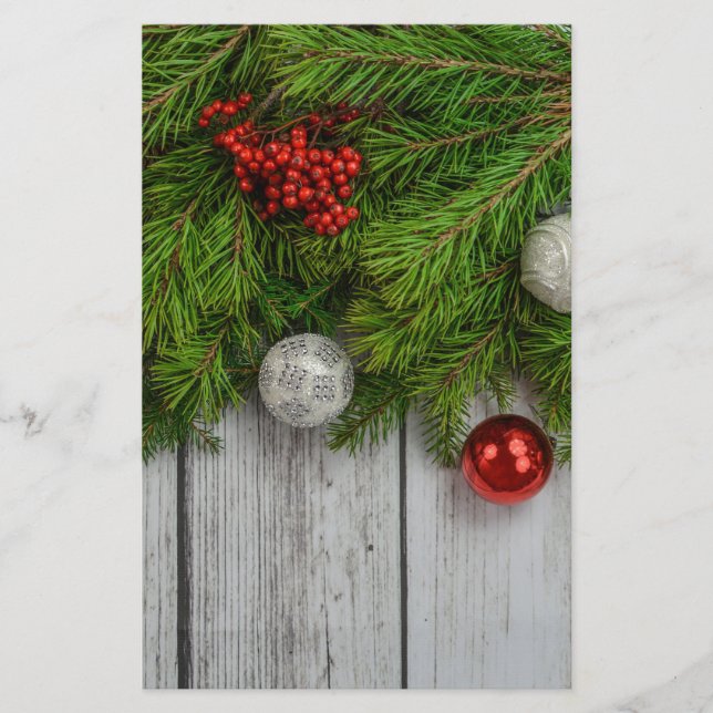 Decorative Christmas Backdrop Stationery (Front)