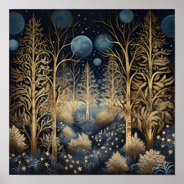 Decorative Christmas forest  Poster (Front)