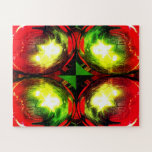 Decorative Christmas globes art Jigsaw Puzzle<br><div class="desc">Art jigsaw by Helen A. Lisher.</div>