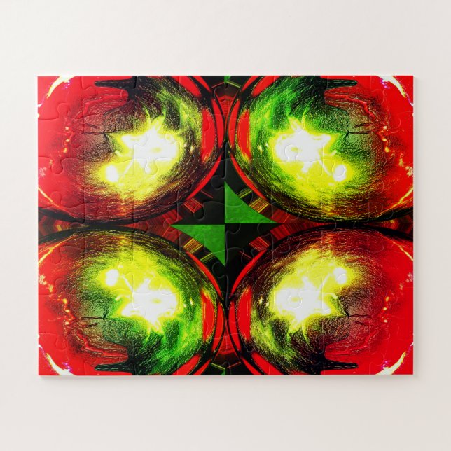 Decorative Christmas globes art Jigsaw Puzzle (Horizontal)