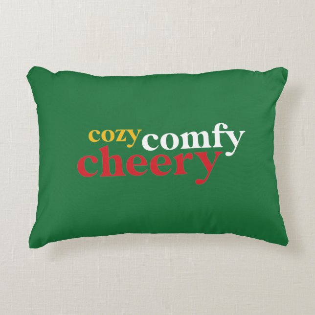 Decorative Christmas Holiday, Cosy Comfy Cheery Decorative Cushion (Front)