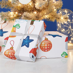 Decorative Christmas Ornaments Wrapping Paper
