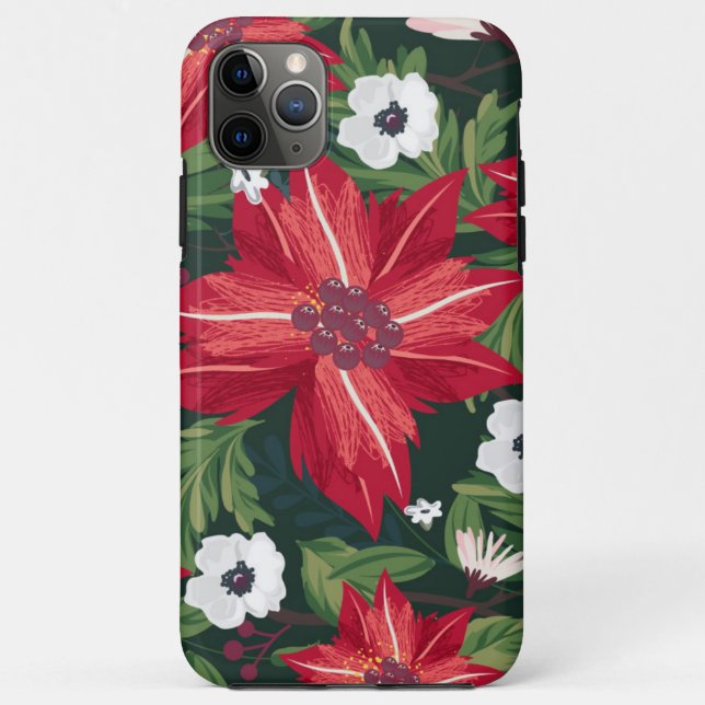 Decorative Christmas Poinsettia Case-Mate iPhone Case (Back)