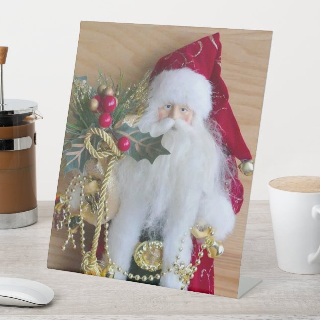 DECORATIVE CHRISTMAS SANTA Pedestal Sign (In SItu)