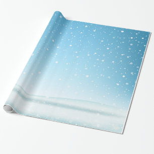 Decorative Christmas Snow with Glitter Wrapping Paper