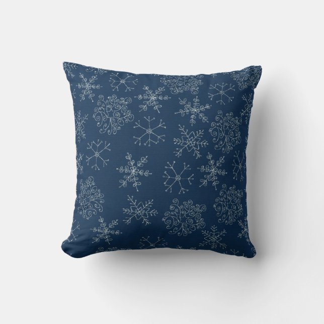 Decorative Christmas Snowflake Throw Pillow (Front)