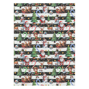 Decorative Christmas Stripes Pattern Design Tablecloth