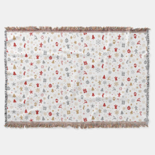 Decorative Christmas Themed Pattern Throw Blanket