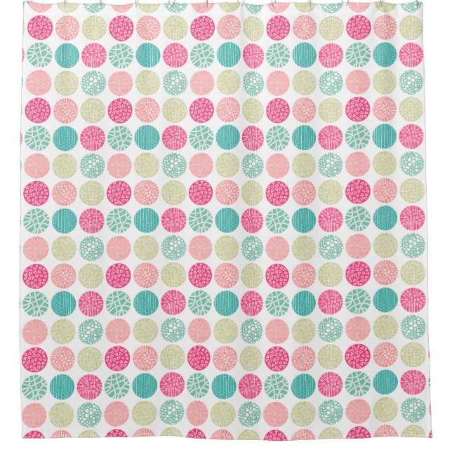 Decorative Circles - Colours 01 Shower Curtain (Front)