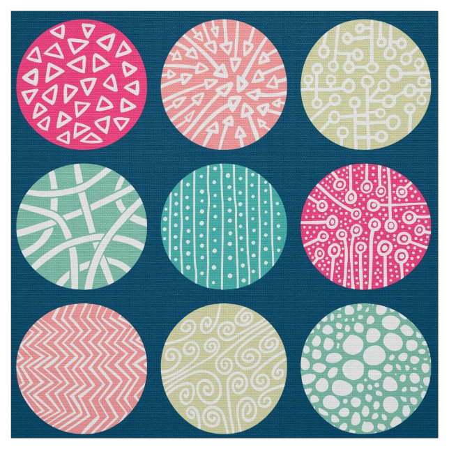 Decorative Circles - Colours 01 - with 00486b Fabric (Swatch)