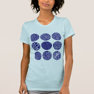 Decorative Circles - Deep Navy and White T-Shirt