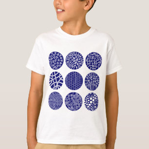 Decorative Circles - Deep Navy and White T-Shirt