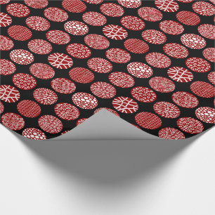 Decorative Circles - Ruby Red and Black Wrapping Paper