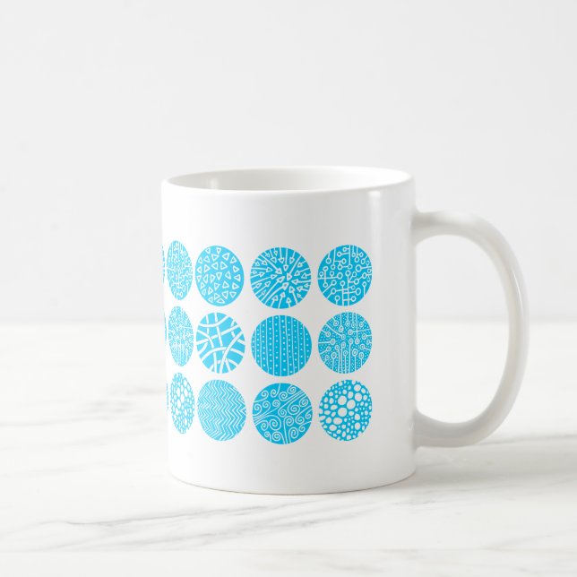 Decorative Circles - Sky Blue and White Coffee Mug (Right)