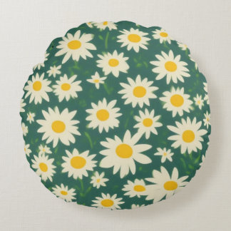 Decorative Cojin with Margaritas Design Round Cushion