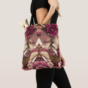 Decorative Collage Butterflies And Roses Tote Bag