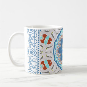 Decorative colorful ornament on white background,  coffee mug