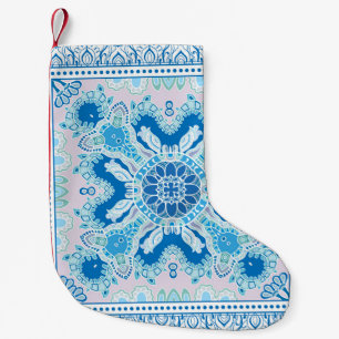 Decorative colorful ornament on white background,  small christmas stocking