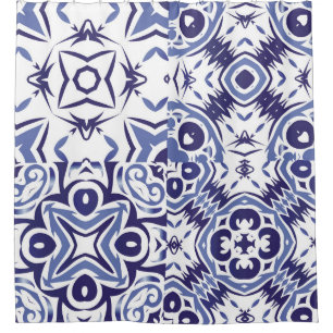Decorative colour ceramic azulejo tiles. Fashionab Shower Curtain