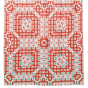 Decorative colour ceramic talavera tiles. Vintage Shower Curtain