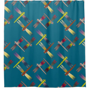 Decorative coloured seamless pattern with cute dra shower curtain