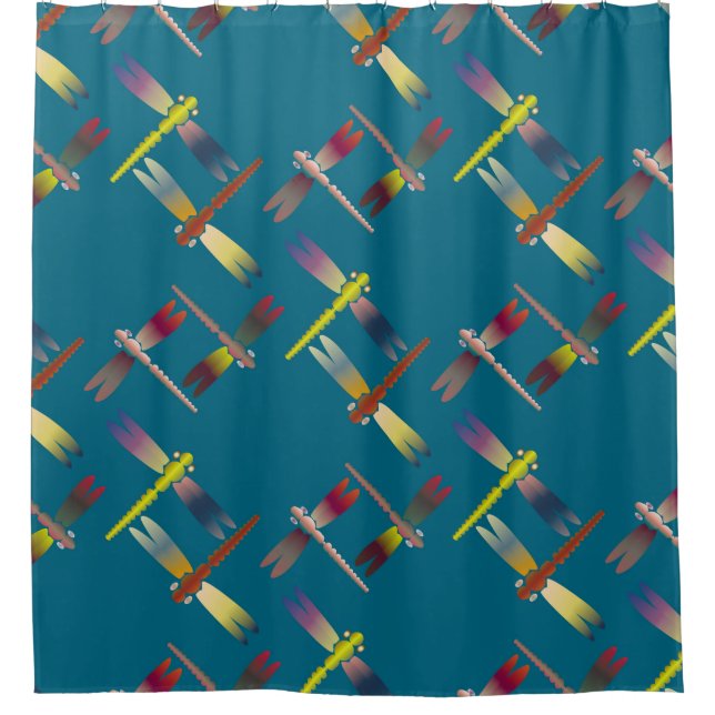 Decorative coloured seamless pattern with cute dra shower curtain (Front)