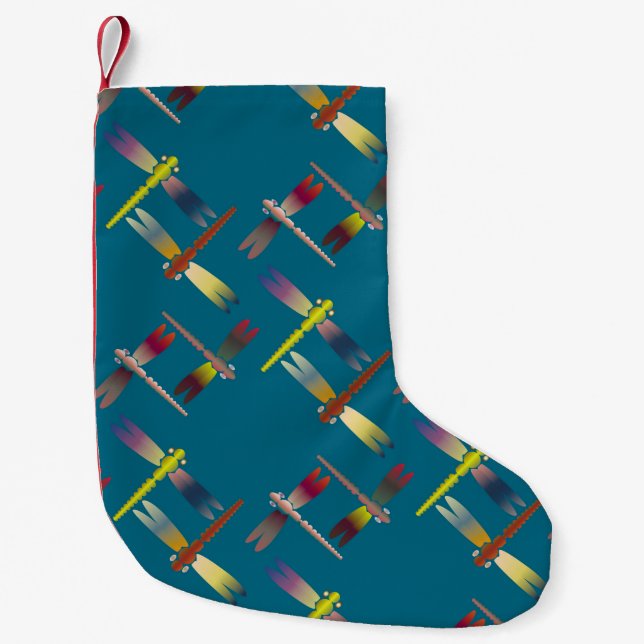 Decorative coloured seamless pattern with cute dra small christmas stocking (Front)