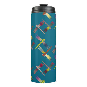 Decorative coloured seamless pattern with cute dra thermal tumbler
