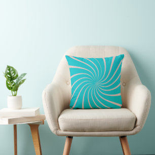 Decorative colourful geometric blue pink trendy cushion