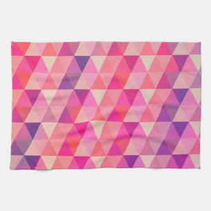 Decorative Colourful Geometric Triangle Pattern Tea Towel