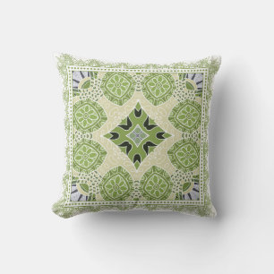 Decorative colourful ornament on white background, cushion