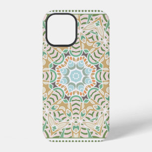 Decorative colourful ornament on white background, iPhone 12 case