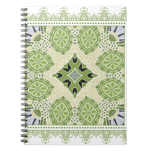Decorative colourful ornament on white background, notebook (Front)
