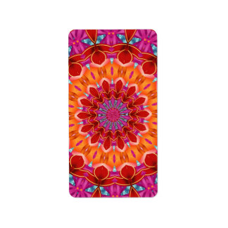 Decorative colourful pattern label