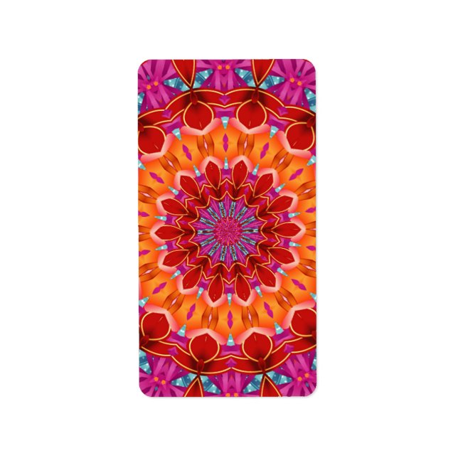 Decorative colourful pattern label (Front)