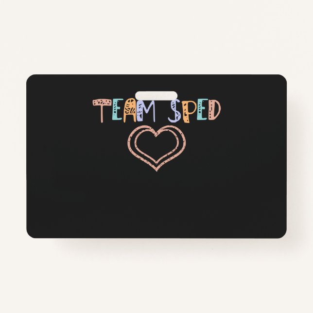 decorative colourful team sped squad ID badge (Front)