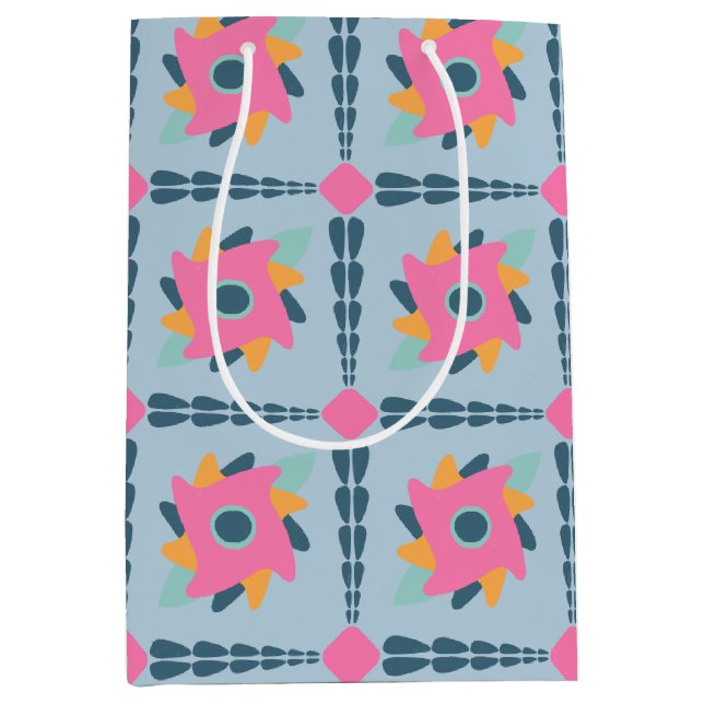 Decorative colourful tile medium gift bag (Front)