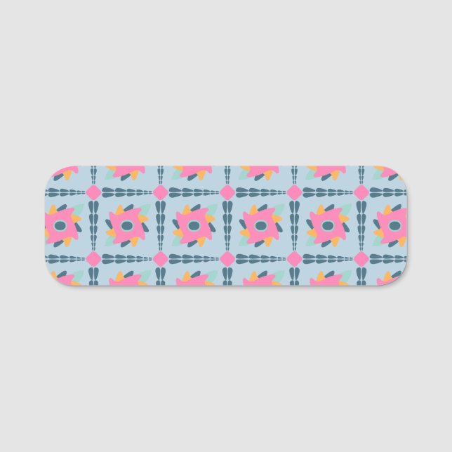 Decorative colourful tile name tag (Front)