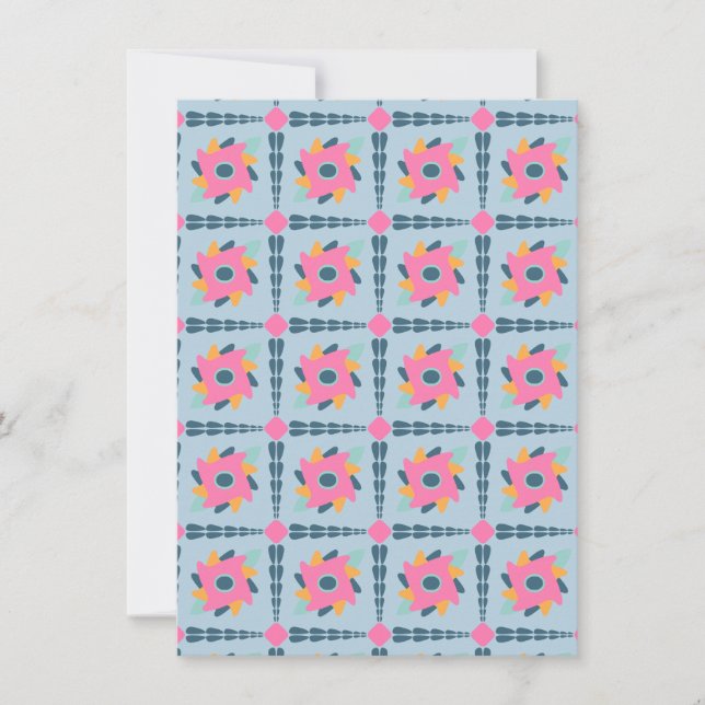 Decorative colourful tile save the date (Front)
