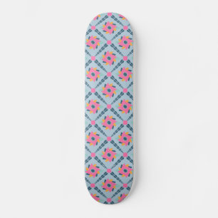 Decorative colourful tile skateboard