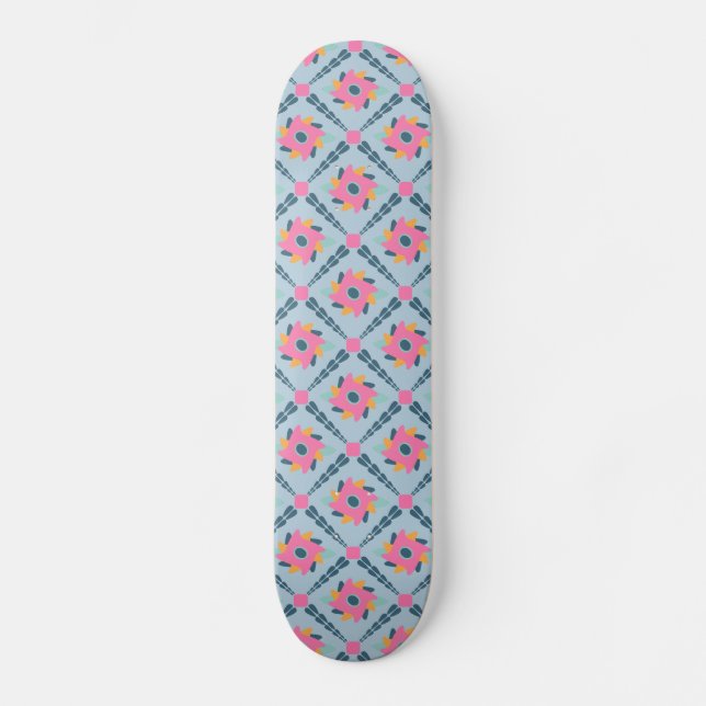 Decorative colourful tile skateboard (Front)