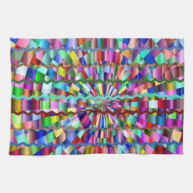 Decorative Colours Tea Towel (Horizontal)