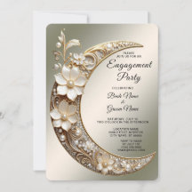 Decorative Crescent Moon Frame Engagement