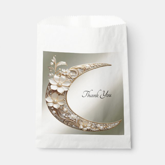 Decorative Crescent Moon Frame Favour Bag (Front)