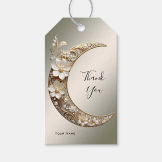 Decorative Crescent Moon Frame Gift Tag